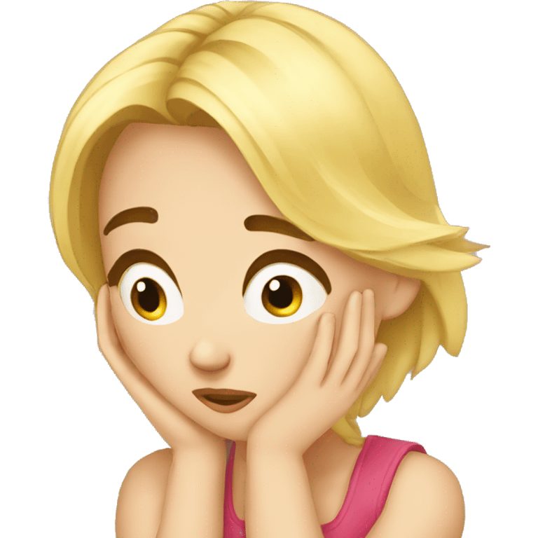 Cute blond girl facepalm emoji