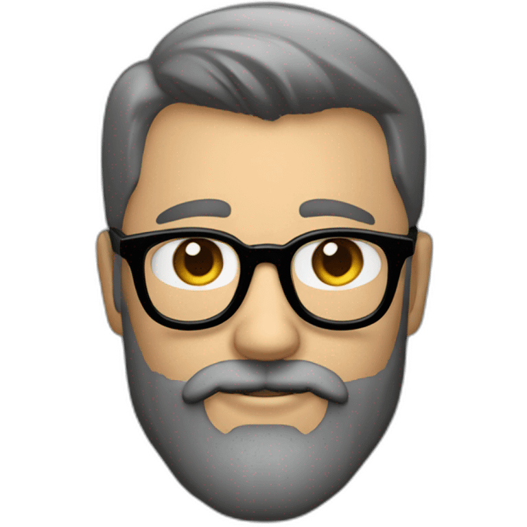 Homme chauve avec des lunettes et une barbe emoji