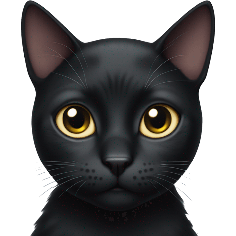 Black cat with a small white spot on her chest emoji