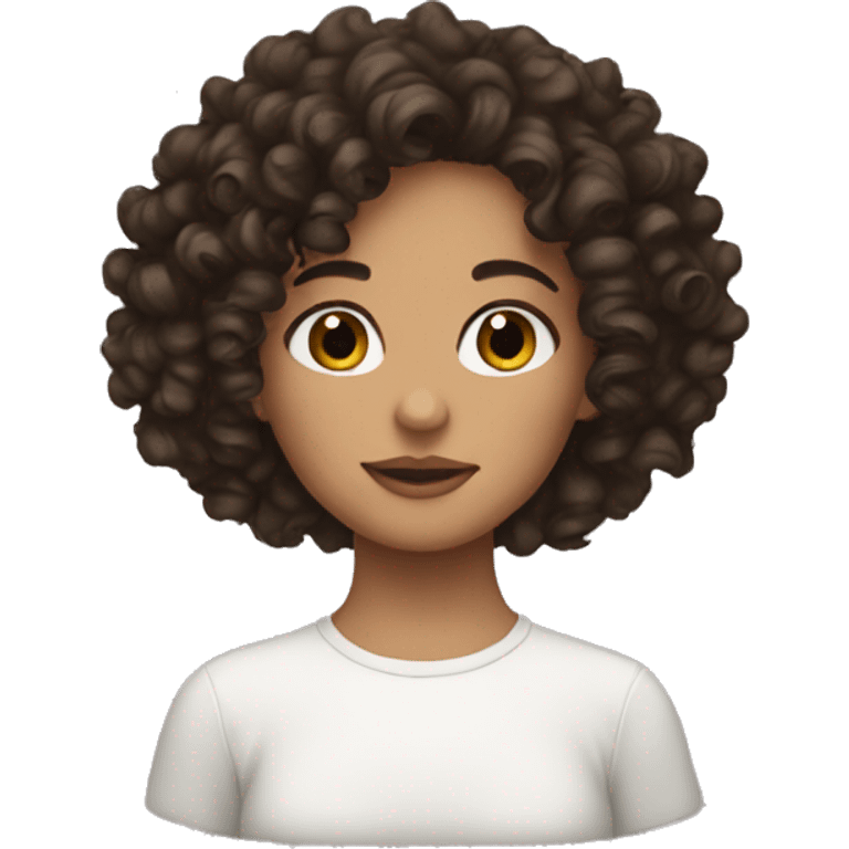 curly aesthetic brunette girl emoji