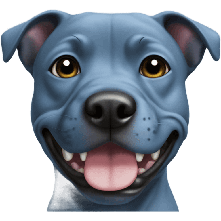 Blue staffy with a black nose emoji