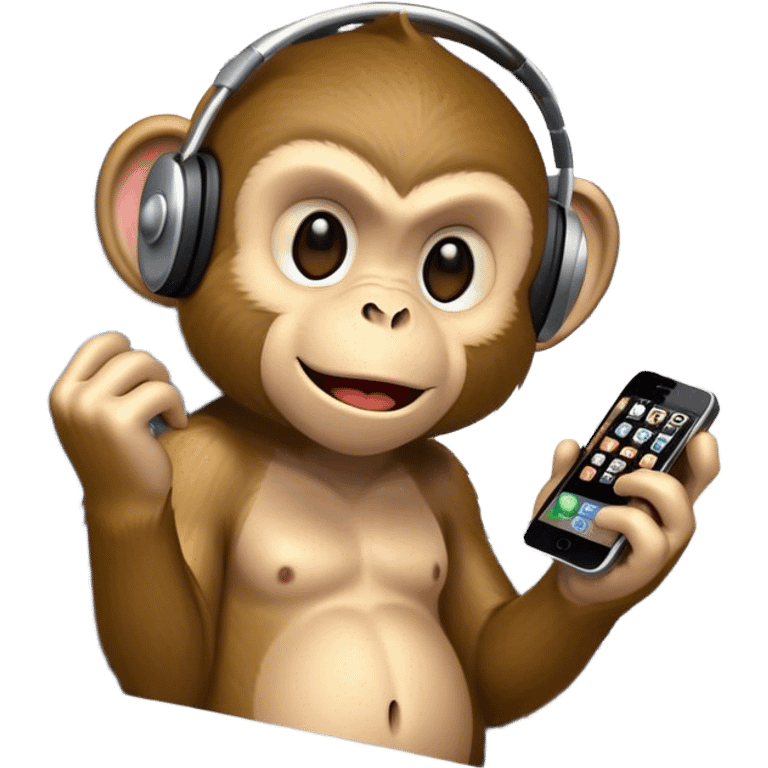 Monkey playing loud music on the train emoji