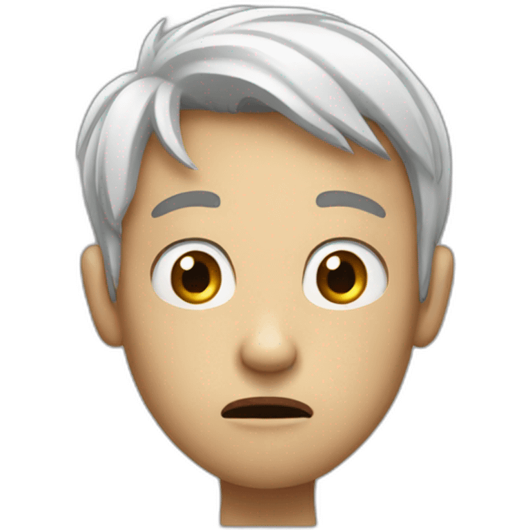 scared and confuse white person emoji