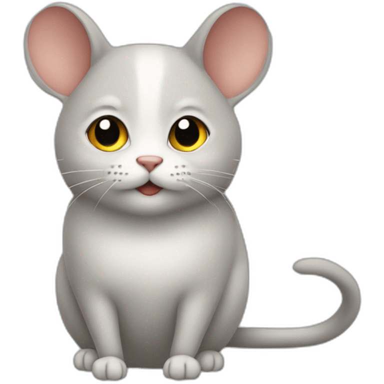 Chat sur une souris emoji