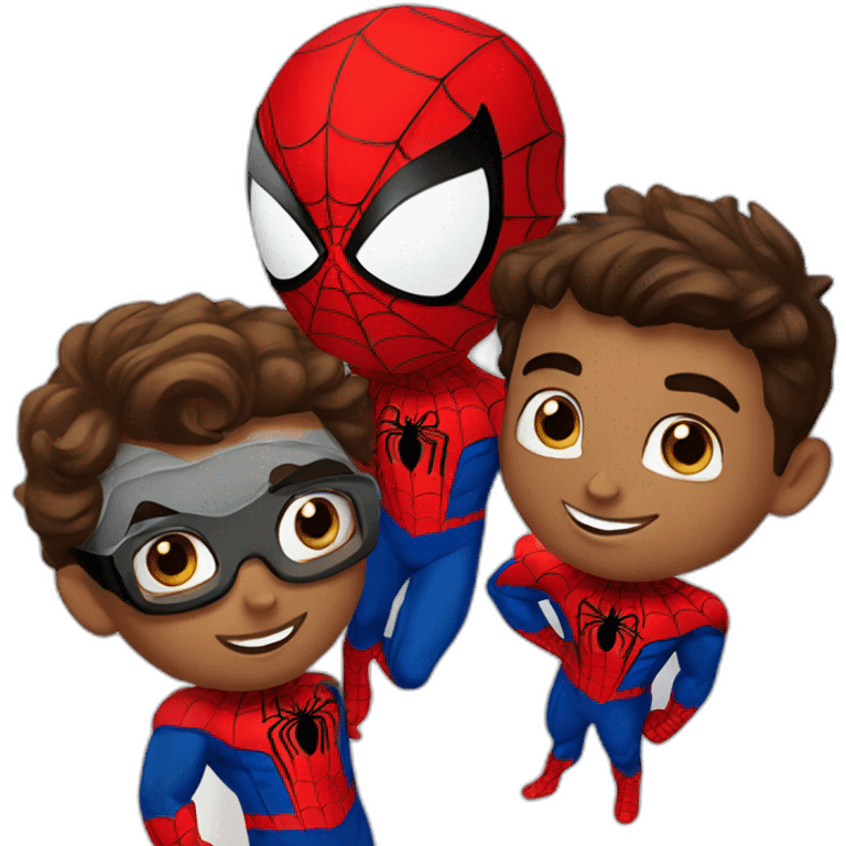 Spiderman points Spiderman trio emoji