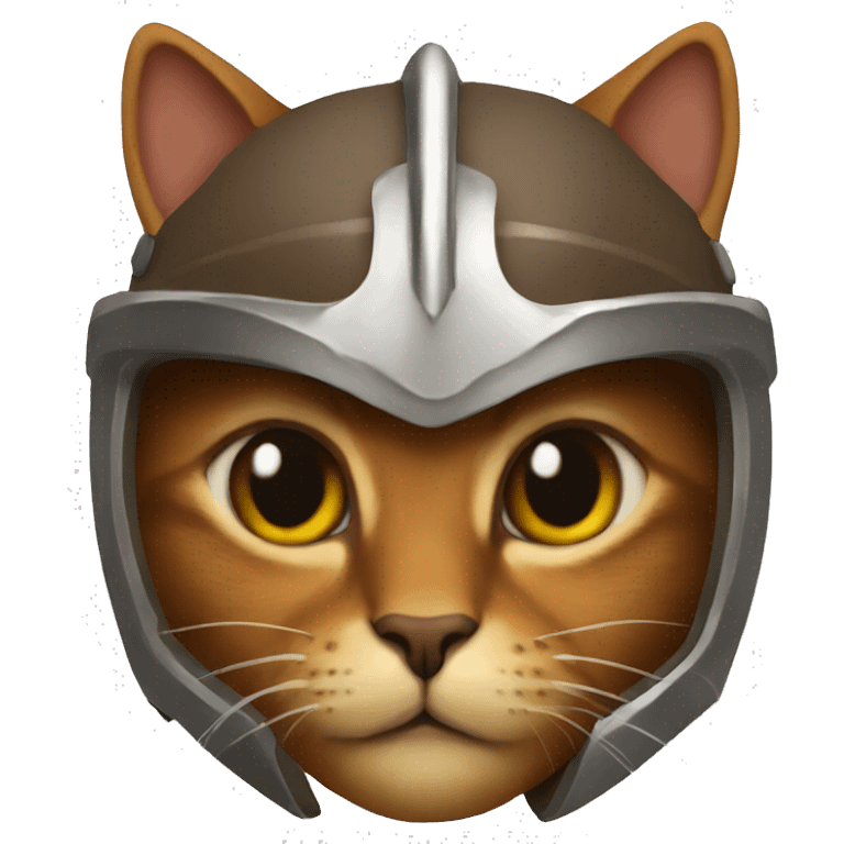 brown cat in spartan helmet emoji