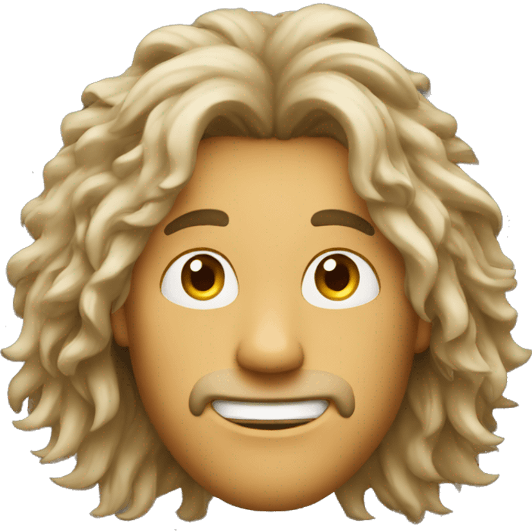 a guy with long, wild hair emoji