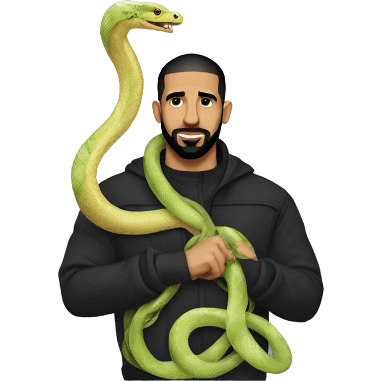 Drake with a really long snake emoji