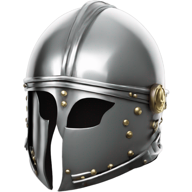 ornate french steel armet helmet chrome emoji