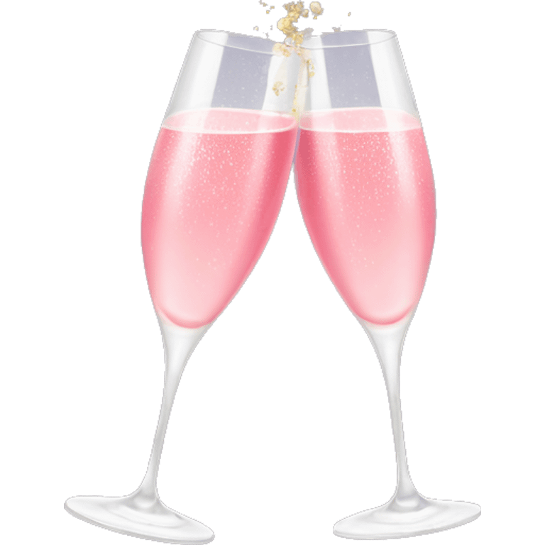 champagne glasses with pink champagne giving cheers emoji