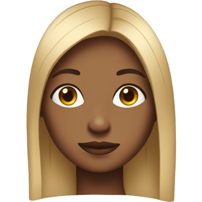 A girl with straight hair and a little brown skin emoji