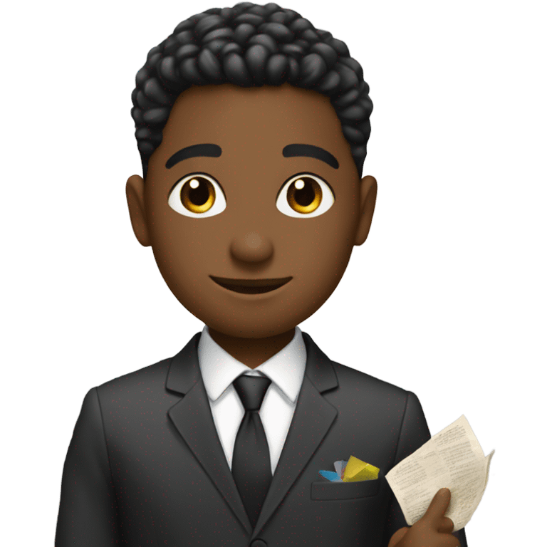 boy in suit making a vision board emoji