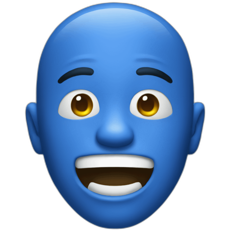 Blue Man displaying rumpus emoji