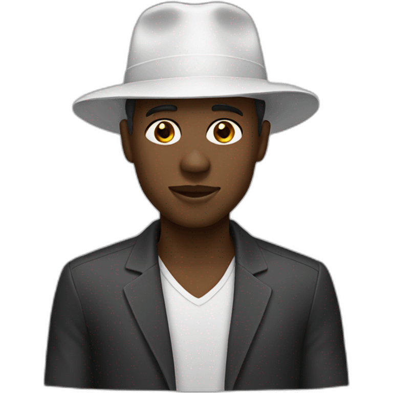 black man with white hat emoji