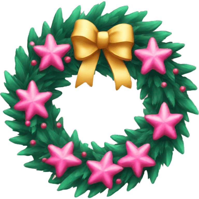 Pink Christmas wreath emoji