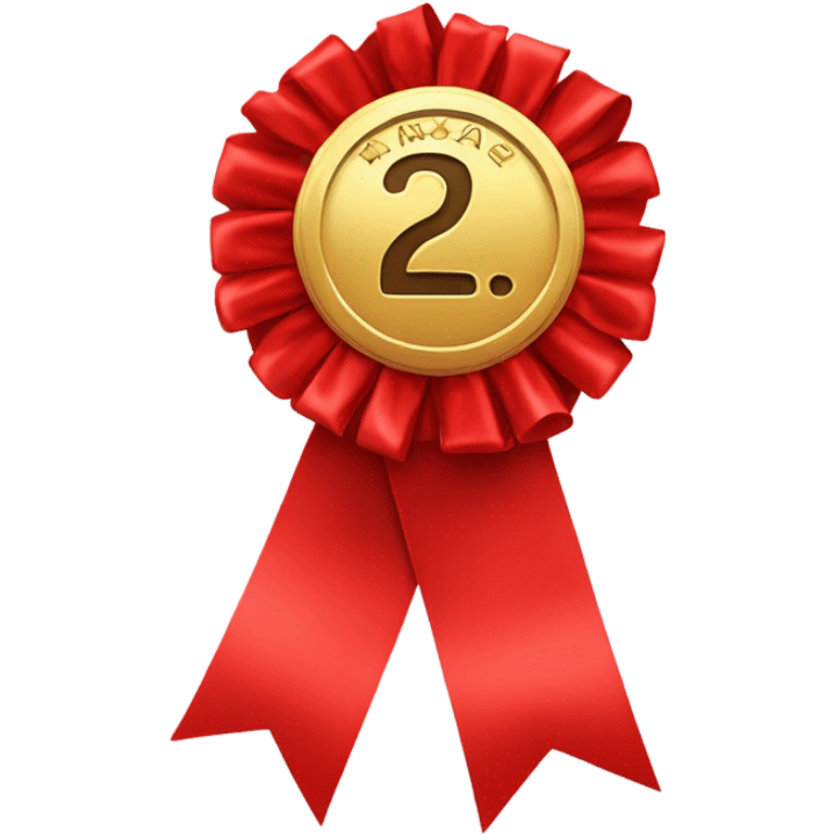 A red award ribbon that says 2nd place  emoji