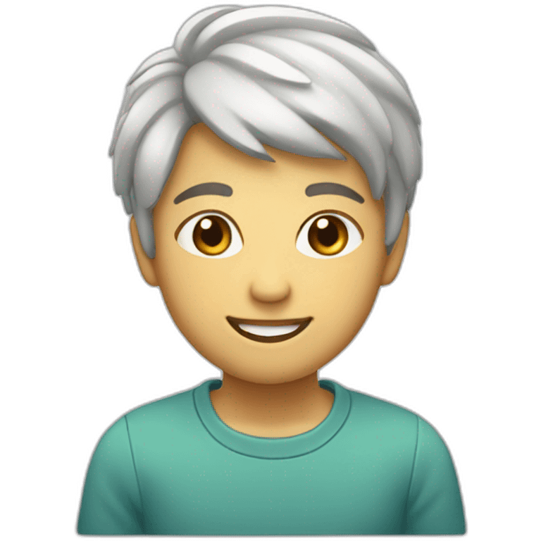 Wonen with short fair hair and friendly smile emoji