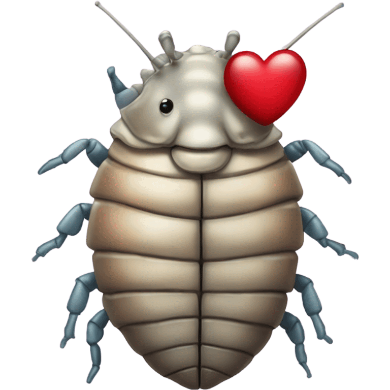 Isopod with two hearts emoji