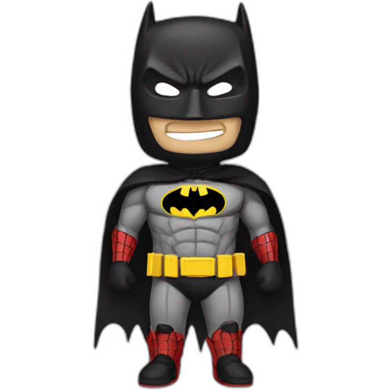 Batman wearing Spiderman's mask emoji