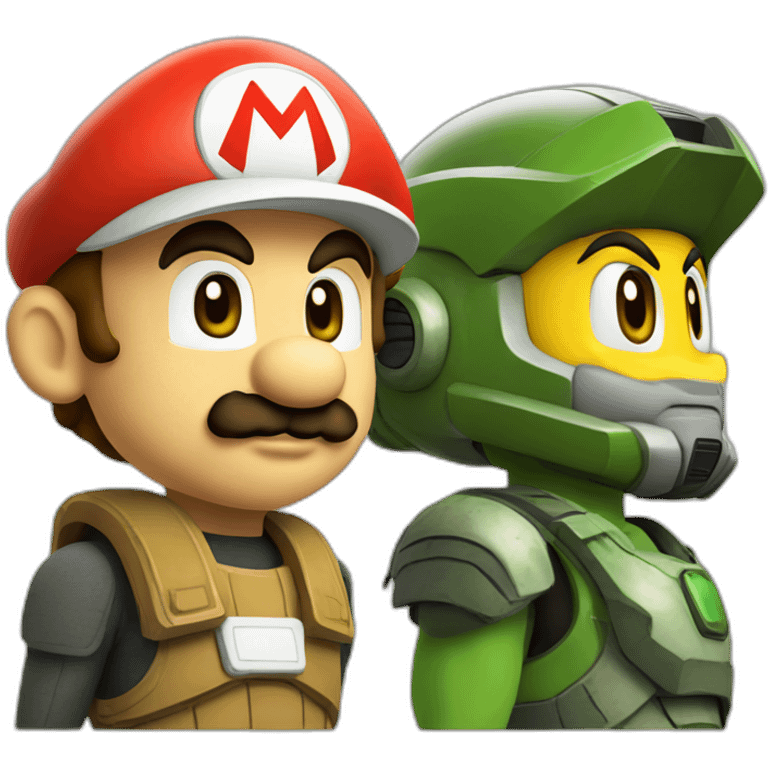 super mario and master chief emoji