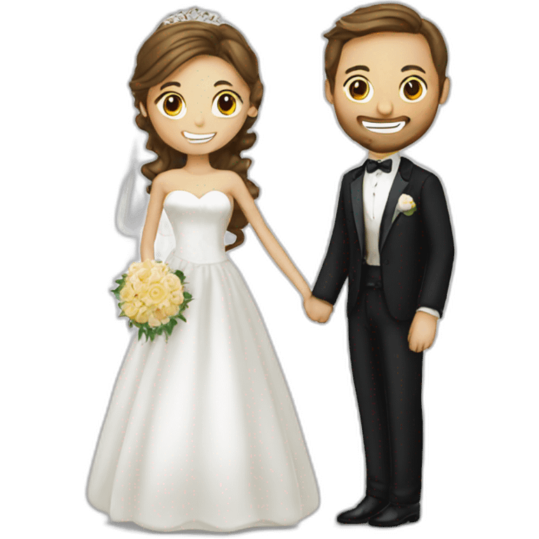 Silk wedding couple white round  emoji