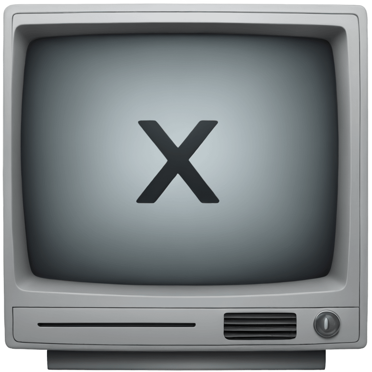 Gray television X letter  emoji