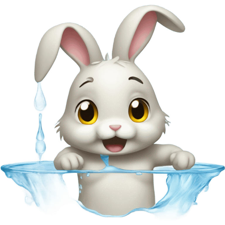 Bunny leaking water emoji