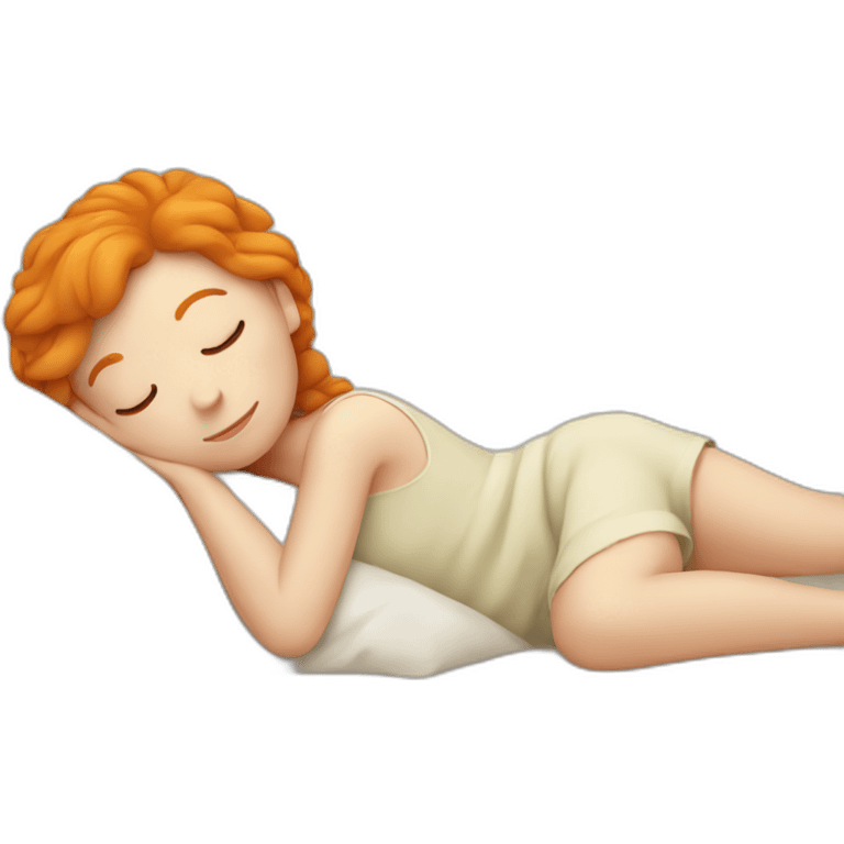 Ginger sleeping girl emoji