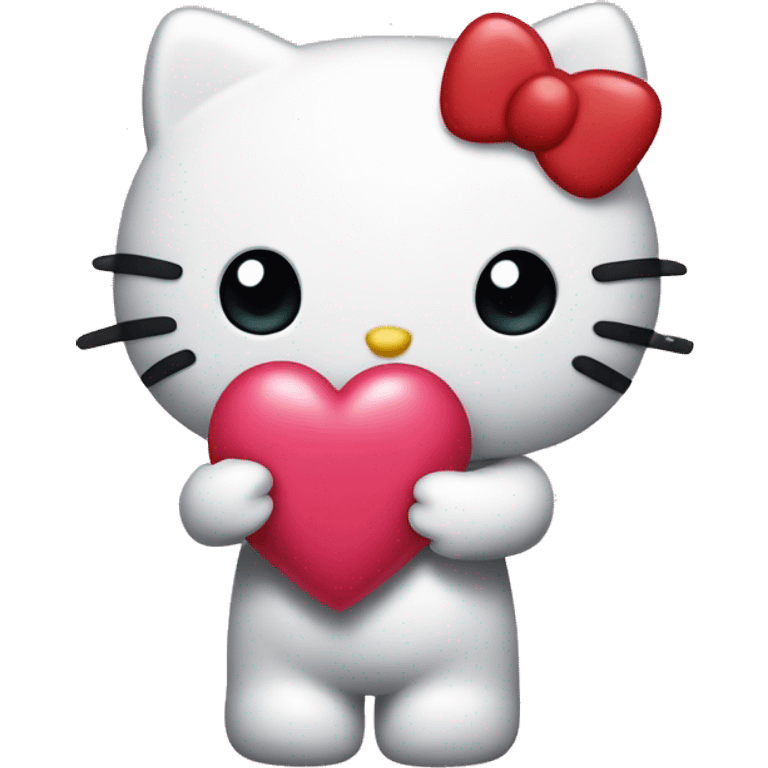 hello kitty holding heart  emoji