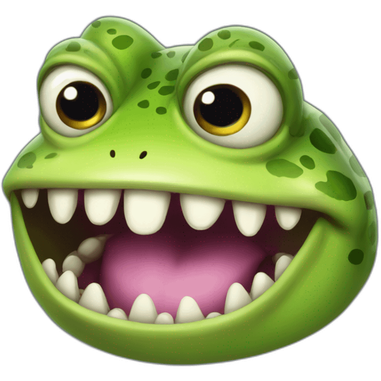 Frog scary big teeth emoji