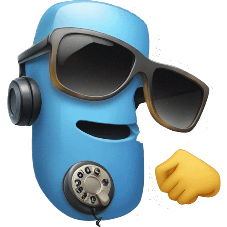 Telephone with sunglasses emoji