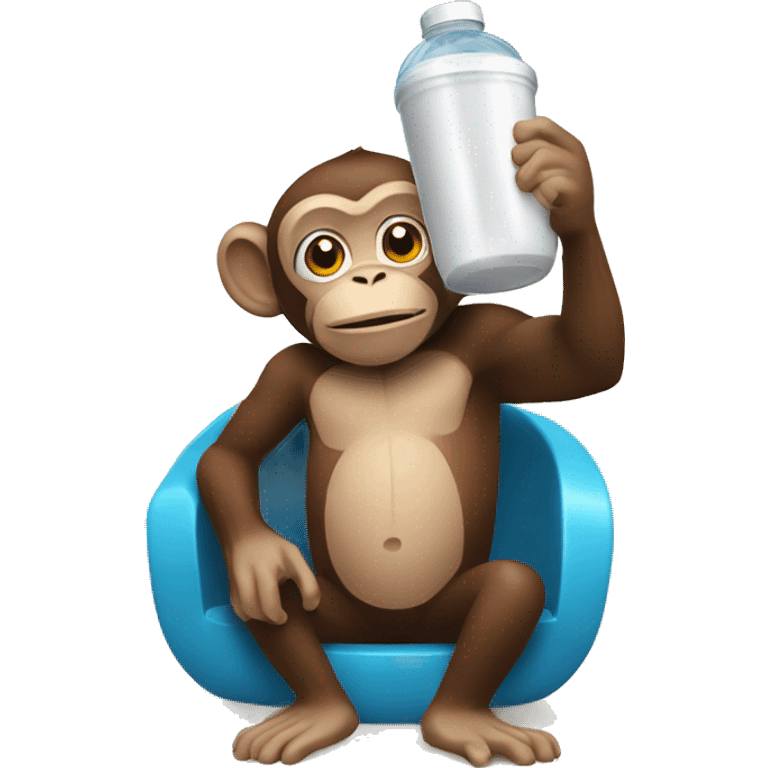 monkey drinking protein drink emoji