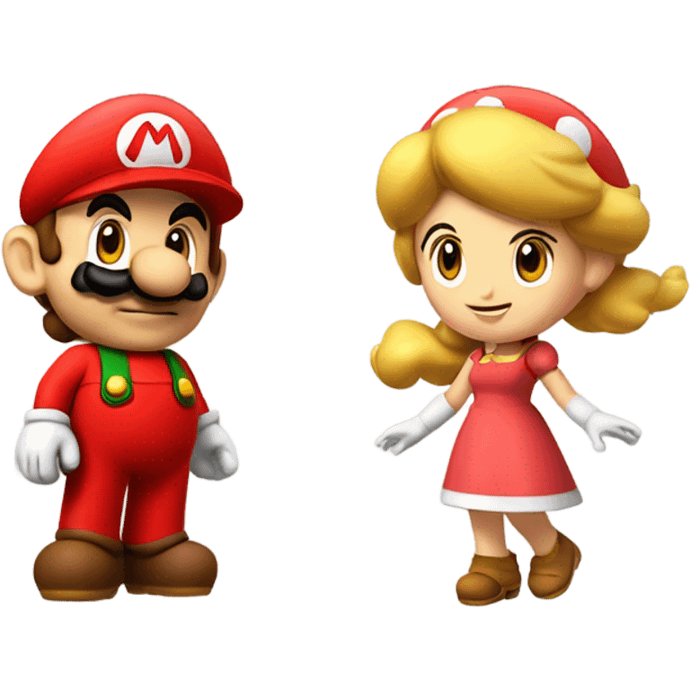 Mini cute Mario with she mario emoji