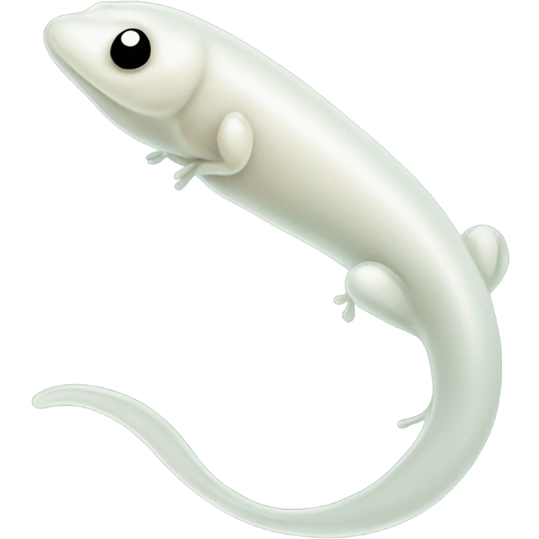 White simplistic tadpole with long tail emoji