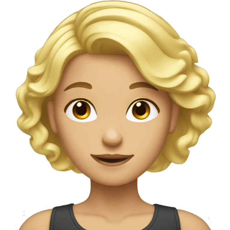 girl with blonde hair combing her hair emoji