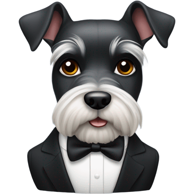 Schnauzer wearing a tuxedo emoji