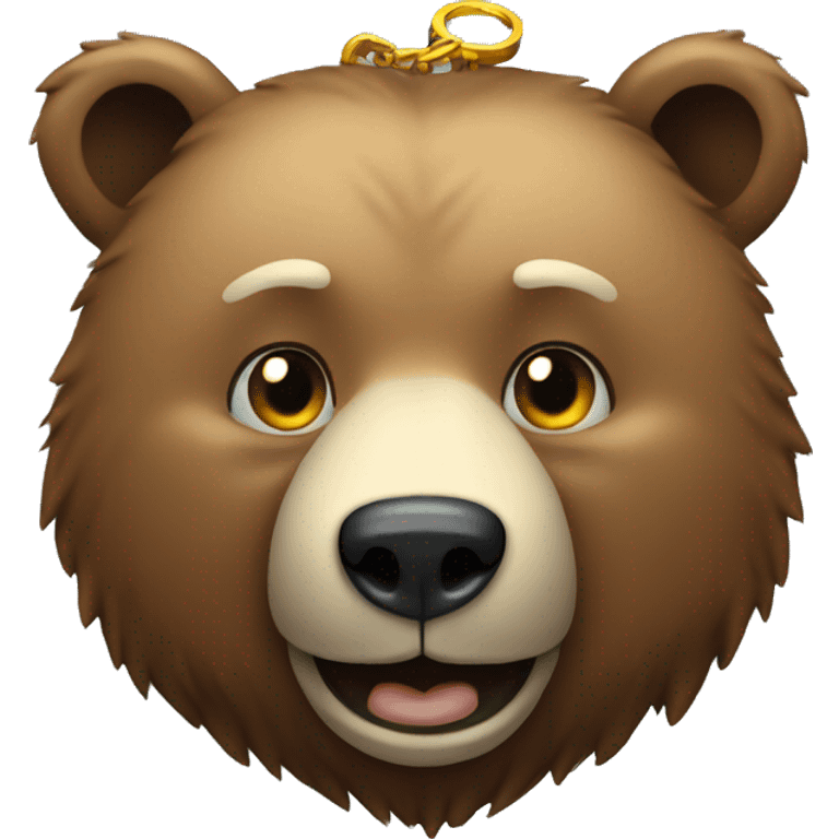 Bear wearing a bitcoin necklace  emoji