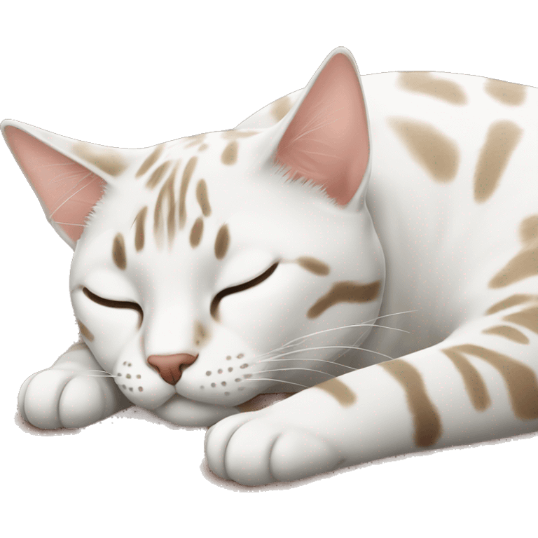 snow bengal cat sleeping emoji