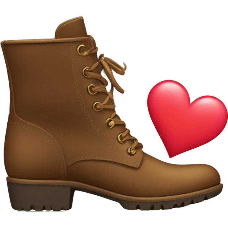 women's boots with a heart emoji