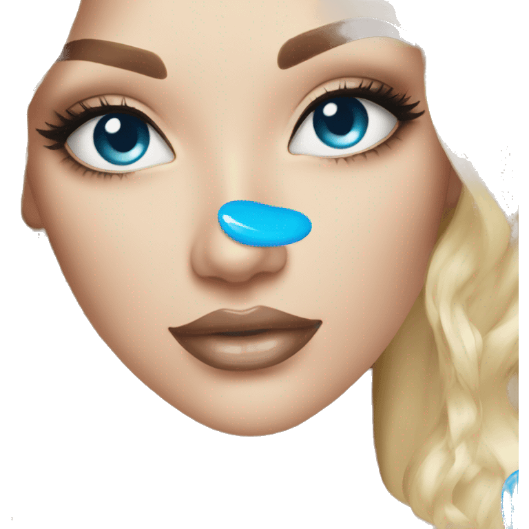 blond and blue eyes Nail tech with polish emoji