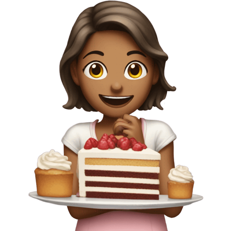 Girl eating cake  emoji