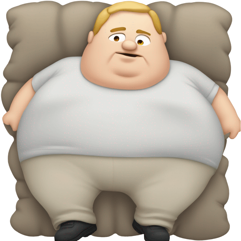 Fat white guy on stomach emoji