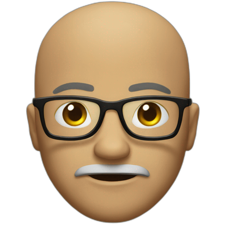 Angry bald man glasses, leather jacket emoji