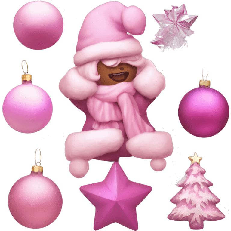 Aesthetic pink Christmas  emoji