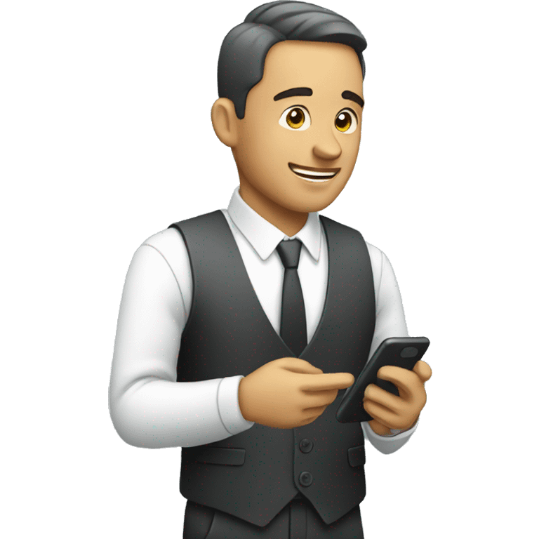 Salesman looking at his phone emoji