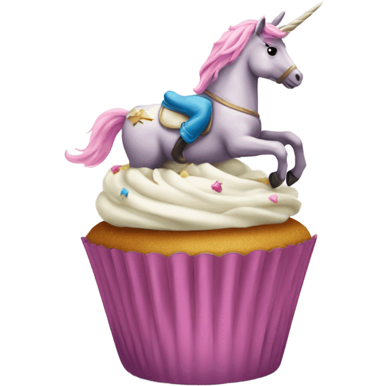 Cupcake riding unicorn  emoji