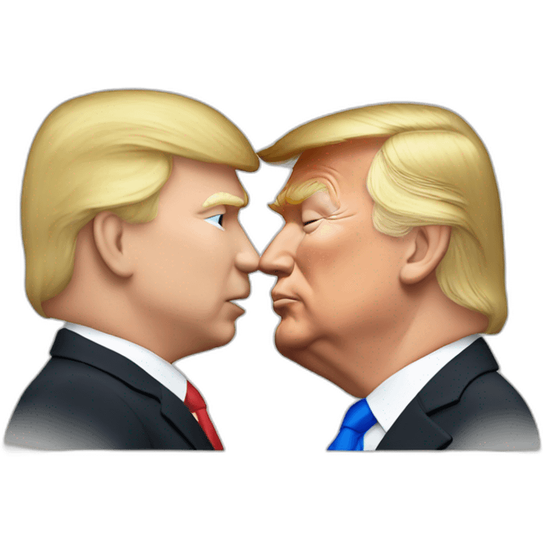 trump kissing Putin emoji