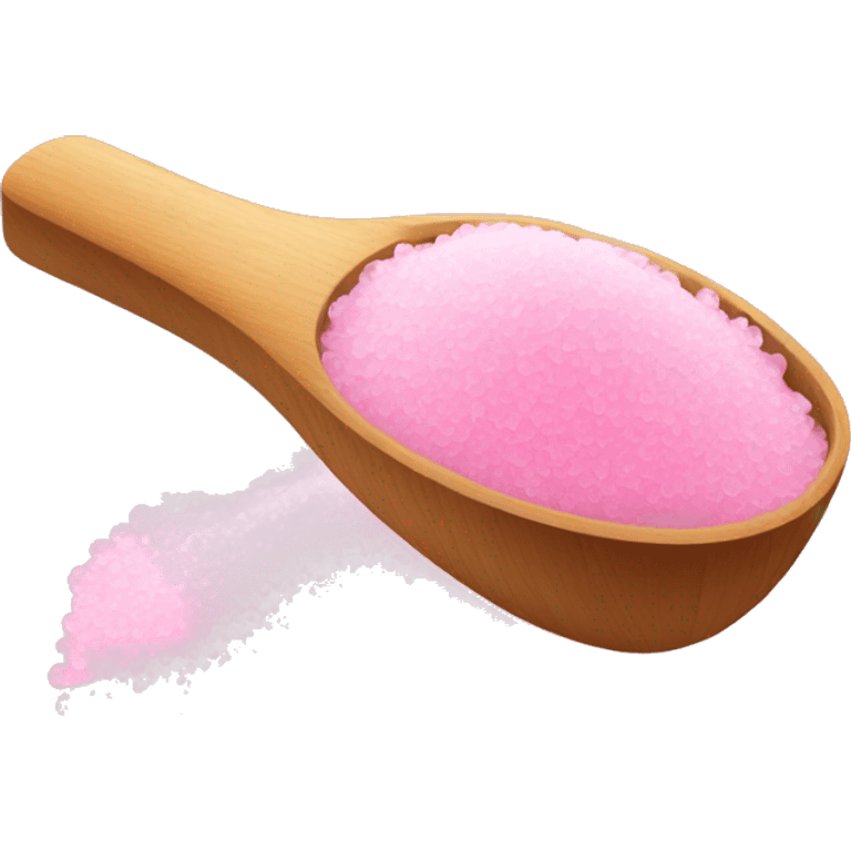 pink epsom salt with wooden spoon  emoji