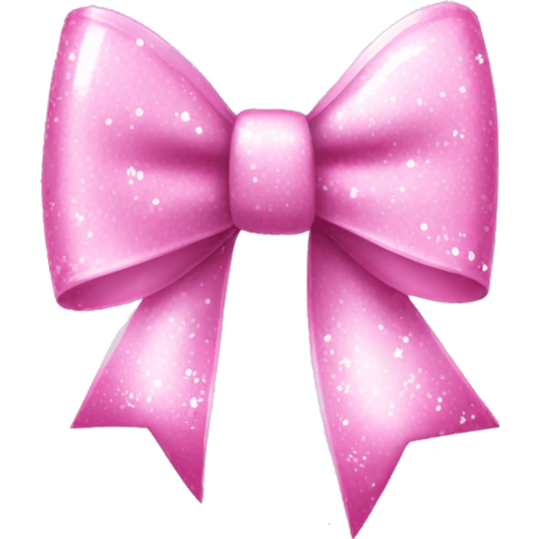 white bow with pink sparkles emoji