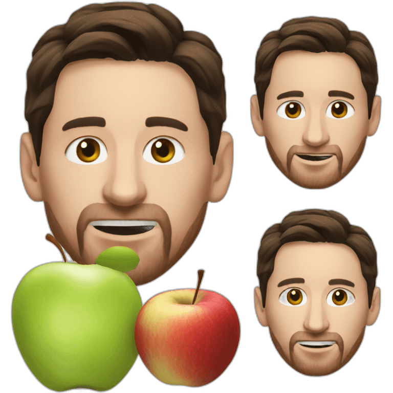 lionel messi eating apple emoji